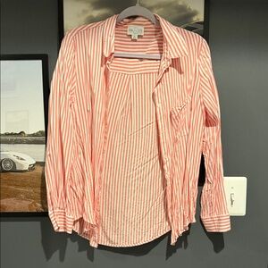 Jun & Ivy Coral Striped Tee